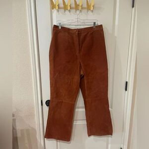 Vintage Via Accenti Pebbled Leather wide led pants